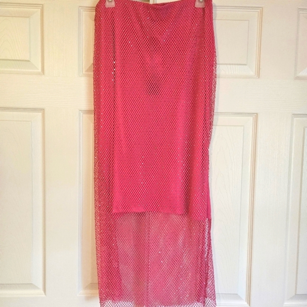 Sincerely Jules Pink Fishnet Skirt Set - Picture 2 of 7
